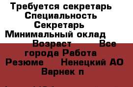 Требуется секретарь › Специальность ­ Секретарь  › Минимальный оклад ­ 38 500 › Возраст ­ 20 - Все города Работа » Резюме   . Ненецкий АО,Варнек п.